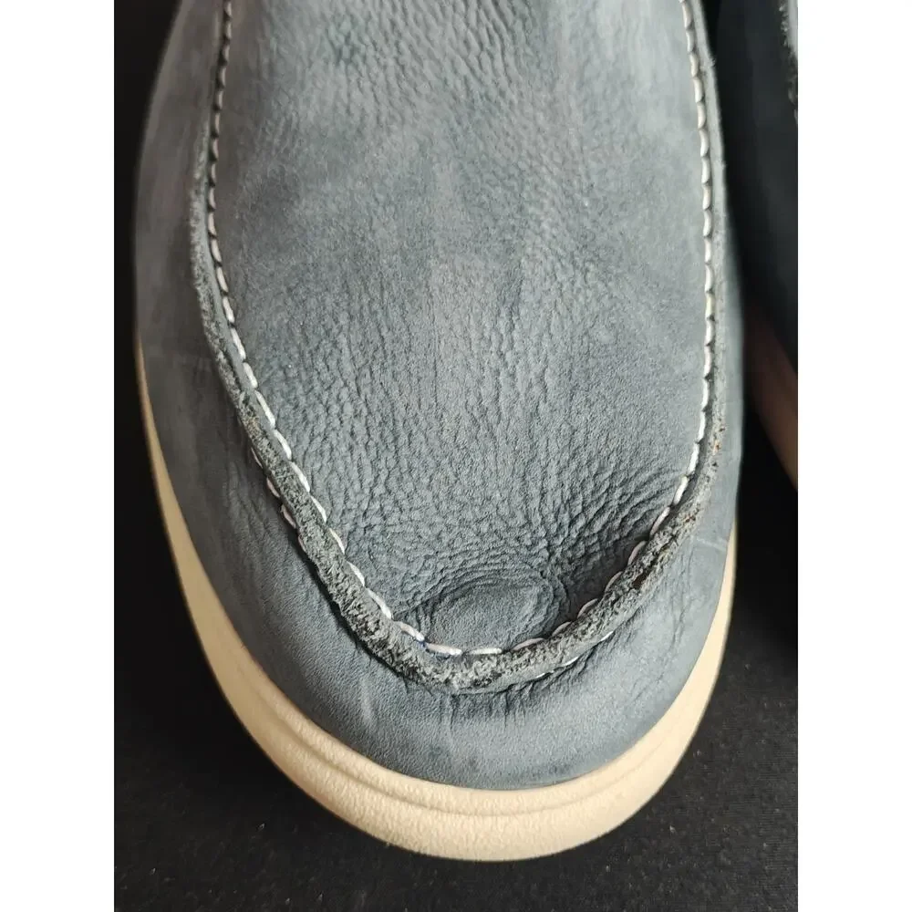 JOHNNIE O Men's 14 Loafers Blue Leather Malibu Moccasin Shoes Comfort New